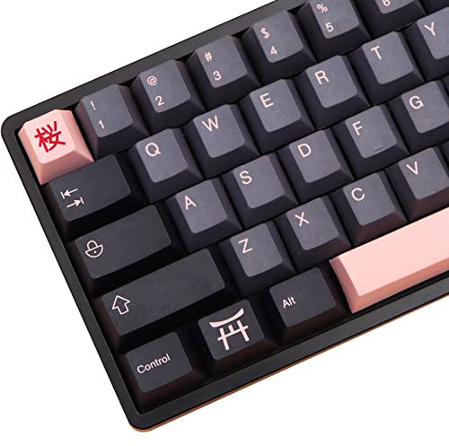 MOLGRIA Tastenkappen 136 Set Night Sakura für Tastatur in voller Größe, benutzerdefinierte PBT Cherry Profile Tastenkappen mit Tastenkappenabzieher für Cherry MX ANSI/ISO Layout