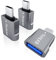TRANLIKS USB auf USB C Adapter, OTG Adapter von USB 3.0 Buchse auf USB C Stecker for Fast Charging and High-Speed Data Transfer - 3 Stücke, Grau