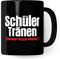 Lehrer Tasse lustig - Schüler Tränen noch warm - Kaffeetasse Schule Geschenk für Lehrer & Lehrerin Witz Kaffee-Becher (Schwarz)