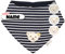 Steiff Baby Halstuch mit Name | BIO Baumwolle | Steiff personalisiert Dreieckstuch | 0-4 Jahre | Druckknopf | Halstuch Babygeschenk (Streifen navy royal weiß)