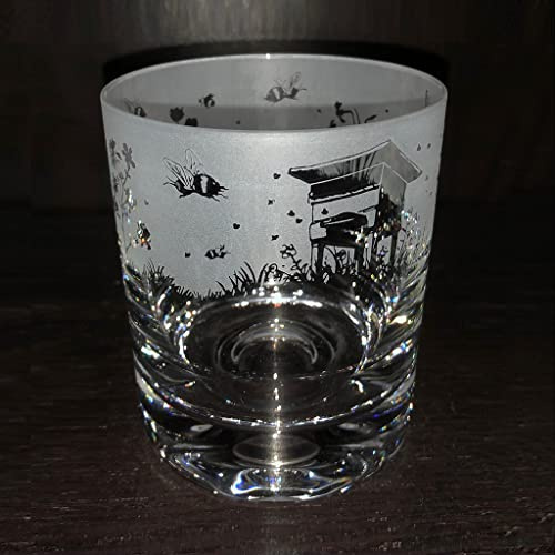 Milford Collection Animo Glass Whisky Tumbler 30cl - Bee