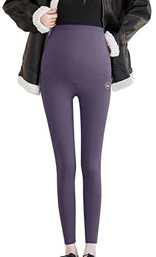 Pantalon de grossesse thermique d'hiver doublé Legging de maternité Mode long Legging thermique pour femme enceinte Legging de grossesse opaque en coton, b, XL