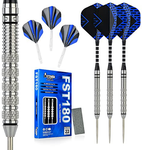 Formula Sports Dartpfeile mit Metallspitze 90% Tungsten Steel-Dartpfeile 3 Stück Profi Steeldarts in 21, 22, 23, 24 Gramm