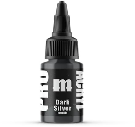Monument Hobbies Pro Acryl Paint, Dark Silver, 22 ml