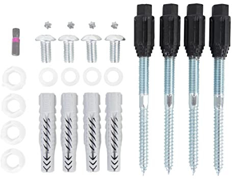 Alberts 557768 Schrauben-Set | zur Befestigung von Fenstergittern auf Fassaden | Stahl, verzinkt | Typ 10/100/M8 | 4er Set