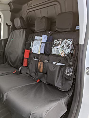 Heavy Duty Covers Double Car & Van Seat Organiser | 10 Storage Pockets | Car Rear Seat or Van Double Seat or Car Boot Organiser | Keep Van or Car Seats Tidy and Free From Clutter