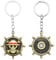 Bkinpid Porte-clés avec tête de mort de pirate et luffy, marron, Medium