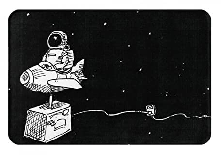 OPSREY Astronaut galaxie gedruckt teppich waschbar matte eingang teppich für schlafzimmer, wohnzimmer, eingang