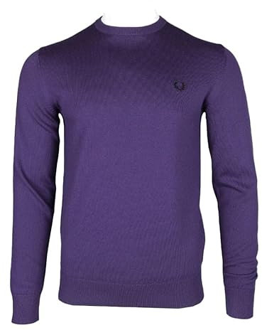 FREDPERRY MAGLIONI MAGLIONE FRED PERRY CLASSIC CREW NECK JUMPER VIOLA Uomo TG L
