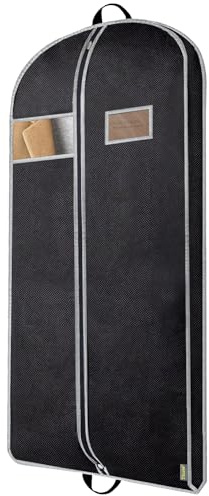 BALEINE 1PK Heavy Duty Garment Bag with Shoe Storage Travel Bag for Dresses, Suit, Coats Travel Essential (43, Black)