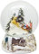 Nostalgie Schneekugel Weihnachtsmann im Schlitten im Winterwald * auf Zinnoptik-Sockel * Spieluhr We Wish You a Merry Christmas * 10cm Schüttelkugel * 20308