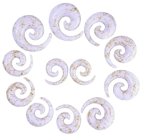 Longbeauty 6 Paare Acryl Tapers Dehnspirale Dehnschnecke Dehnstab Piercing Ohr Expander Kit 10MM-20MM, Weiß, Stil B
