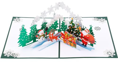 3d Weihnachtskarten, Weihnachtskarten Pop up mit Umschlag-Briefkarte Feiertags-Frohe-Weihnachtskarten für Familie Freunde Festival Weihnachtsfeier (Weihnachtsbaum-Stil)