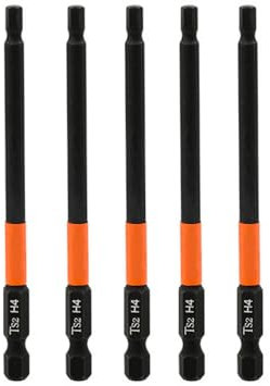 5 Pcs 5mm x 100mm Screwdriver Bit Set, Hex Impact Screwdriver Driver Bits, 1/4 Hex Shank, Anti Slip Drill Bits for Electric Hand Screwdrivers