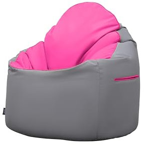 Loft 25 Adulti Poltrona a Sacco, Interno Esterno Soggiorno Comoda Pouf, Schienale Alto Resistente all'Acqua Gamer Seduta, Bean Bag Chair Con Riempimento (Rosa)