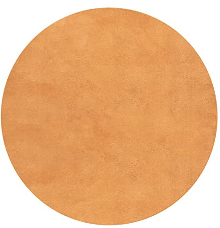 the carpet Relax Weicher, Badezimmerteppich, Bad Set, Badematte, Badvorleger, Anti-Rutsch Unterseite, Waschbar bis 30 Grad, Super Soft, Felloptik Terra, 120 x 120 cm Rund