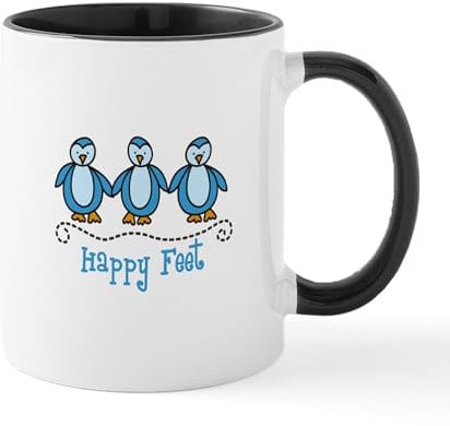 CafePress HAPPY FEET Mugs 11 oz (325 ml) Ceramic Coffee Mug