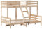 vidaXL Etagenbett, Hochbett mit Leitplanken, Stockbett für Schlafzimmer, Bett Holzbett Einzelbett, 80x200/120x200cm Massivholz Kiefer