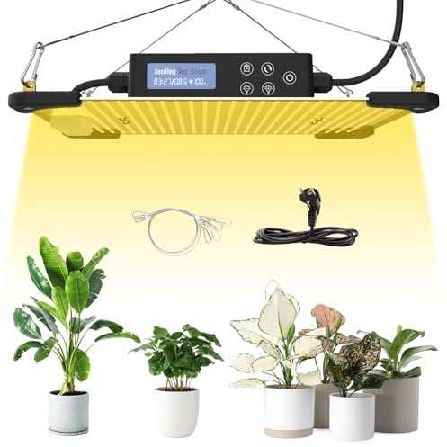 Pflanzenlampe LED Vollspektrum, AG600W LED Grow Lampe Vollspektrum, 256 LEDs Hängend mit 4 Aufhängehaken wachstumslampe für pflanzenIndoor Zimmerpflanzen, Pflanzenlichter für Keimlinge, Gemüse Blüten