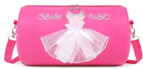 Borsa da danza carina per ragazze, borsa sportiva, borsa a tracolla, borsone da ballerina, per ragazze ballerine, Rosa 03