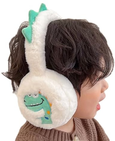 SJTJSPX Cache-oreilles Mignon Dinosaures,Cache-oreilles Filles Garçon,Peluche Douce&Chaud Protecteurs d'oreilles Enfants Couvre-Oreille Pliables Hiver Chauffe-oreilles Extérieur Fourreau d'oreilles