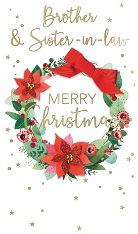 Embellished Brother & Sister-in-Law Champagne Hand-Finished Christmas Card XCDC463