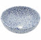 Vasque à Poser, Lavabo à Poser Lavabo Lave Main Vasque à poser blanc et bleu rond Φ41x14 cm céramique