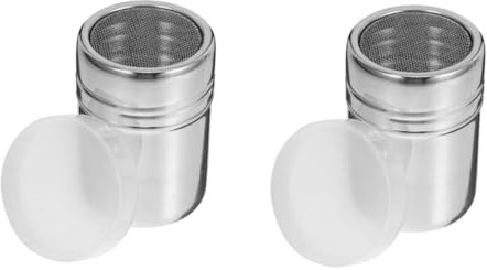 Zerodeko 2pcs Powdered Sugar Shaker Chocolate Duster Sugar Dispenser Compact Size Easy to Clean Shaker Lid