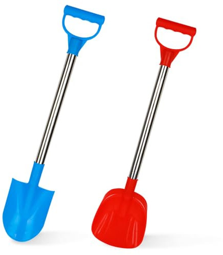 GUAHKUN Sandschaufel Kinder ABS 51-53cm 4-TLG Set Kinderschaufel Metall Schaufel Sandkasten Gartenwerkzeug für Kleinkinder Jungen Mädchen (B)