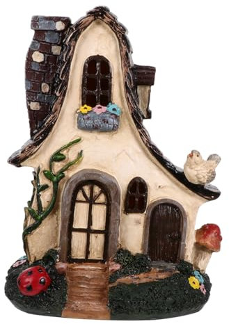 VICASKY Feen Gartenhaus Mikrolandschaft Harzornament Miniatur Landschaftsornament Mini Ornament Feengarten Zubehör Für Desktop Dekoration