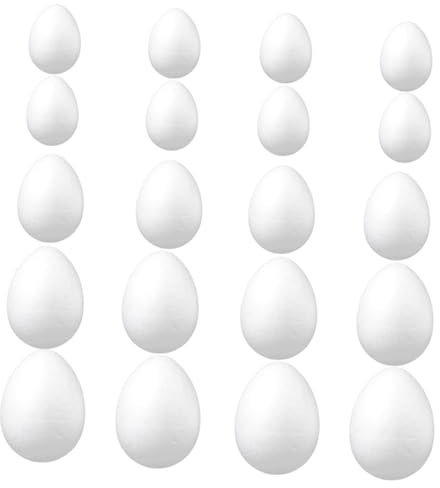 HOMSFOU 20stücke Osterei Bastelset Aus Styropor Schaum Eier Für Verschiedene Für Ostern Und Kreative Projekte