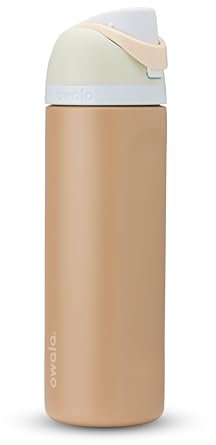 Owala FreeSip Insulated Stainless Steel Water Bottle with Straw for Sports and Travel, BPA-Free Sports Water Bottle, 24 oz, Mint/Brown, Muddy Buddy