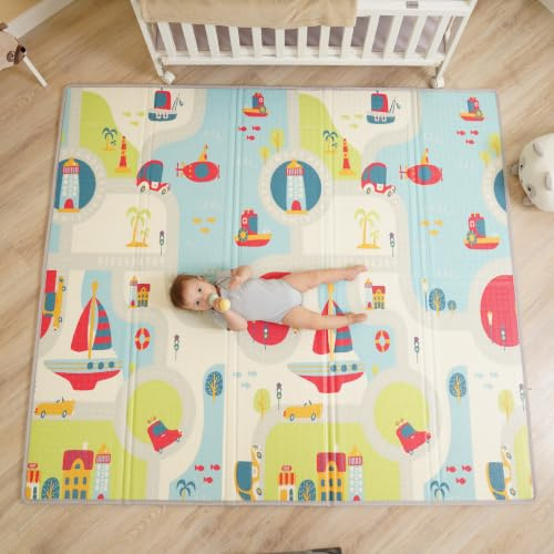 Krabbelmatte Baby Faltbar Spielmatte Kinder Spieldecke 180x200x1.5cm Krabbeldecke Für Baby - Babymatte Kindermatte - Schaumstoffmatte Kinderteppich- Spielteppich - Bodenmatte Kinder - Babygeschenk