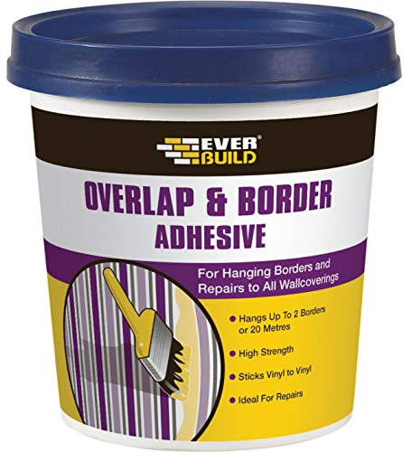 Everbuild Ready Mixed Overlap and Border Adhesive – High Tack for Quick Bonding – Ready to Use – White – 500g Tub