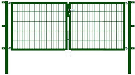 Alberts 648169 Doppeltor Flexo mit Zubehör | verschiedene Breiten und Höhen | grün | Breite 250 cm | Höhe 100 cm
