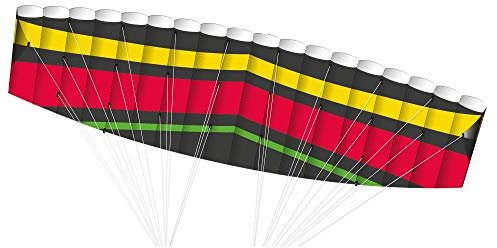 Günther Flugspiele 1040 - Sportlenkdrachen Tornado 200, Air Sport Drachen aus reißfestem Ripstop-Polyester, ca. 200 x 54 cm, für Kinder ab 14 Jahren, inkl. 36 kp Polyesterschnüre 2 x 35 m