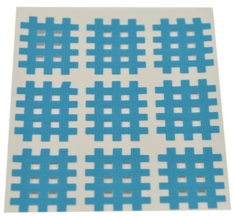 Medicalcorner24 Kinseologie Gittertape 2,7 cm x 2,1 cm 10 Bögen in Blau, Cross Patches, Cross Tape
