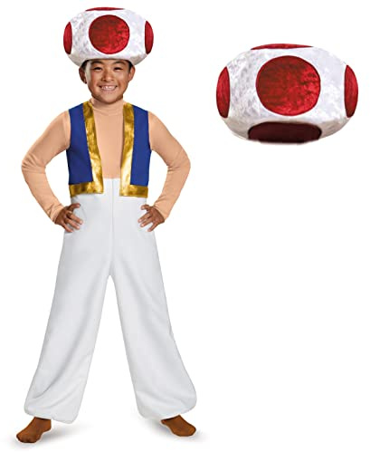 Disguise Toad Deluxe Costume for Kids, Official Nintendo Super Mario Halloween Costume, Small (4-6)
