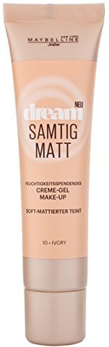 Maybelline New York Dream Samtig Matt Creme-Gel Make-Up Ivory 10 / Schminke in einem hellen Hautfarben-Ton, für eine langanhaltende Abdeckung und einen frischen Look, 1 x 30 ml