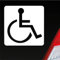 Auto Aufkleber Rollstuhlfahrer Warnhinweis Rollstuhl 10,5x10,5 cm Weiss Matt Sticker Heckscheibenaufkleber