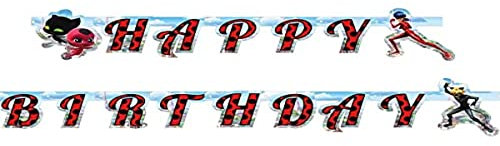Amscan 9902879 - Partykette Miraculous, Papier, 200 x 15 cm, Girlande, Hängedekoration, Geburtstag
