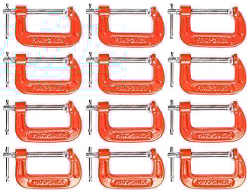 MAXPOWER 12pcs C-Schraubzwingen-Set 50mm C Zwingen Holzbearbeitung Does not rust C clamps für den Modellbau