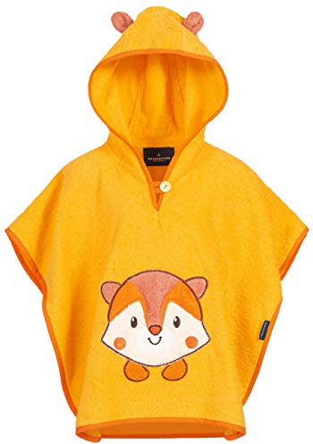 Morgenstern Badeponcho Kinder Baby Mädchen Jungen 100% Baumwolle OEKO-TEX Babybadetuch Kapuzenhandtuch Bademantel Frottee Fuchs