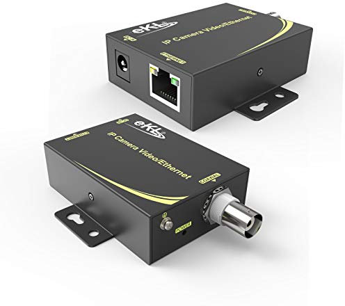 Huasion IP Extender Kit Over Coax Cable Up to 6560ft(2000m) EOC Converter Ethernet Extender Set for IP Security CCTV Cameras