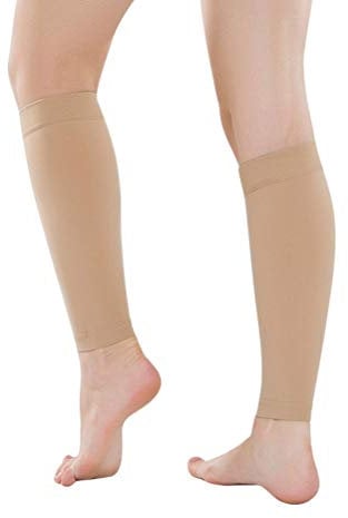 Artibetter Waden KompressionsstrüMpfe Damen Sport, Medizinische Kompressionsstulpen Ohne Fuß, StrüMpfe FüR Laufen, Wandern, Jogging, Ballspielen (Hautfarbe, M)