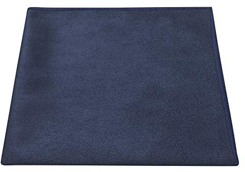 Luxury Navy Blue Suede Pocket Square, Handkerchief, Moleskin