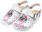 CLINIC DRESS Clog - Clogs Damen bunt weiß Motiv Lama oder Hund. Schuhe für Krankenschwestern, Ärzte oder Pflegekräfte weiß/grau/pink, Hund 41