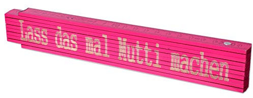 TE-Trend 2m Zollstock Pink Meterstab personalisierter Zollstock Frauen Laser Gravur Maßstab Spruch Lass das mal Mutti machen Rosa