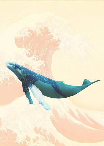 Komar Vlies Fototapete - Whale Voyage - Größe: 200 x 280 cm (Breite x Höhe) - Ozean, Wal, Meeressäuger, Meer, Kinderzimmer, Tapete - IAX4-0012