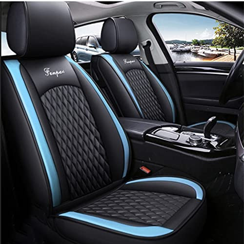 Maibuli Autositzbezüge Set für BMW I3 2013-2018 5-Sitze Vorder und Rücksitze Sitzbezug Leder Sitzauflage Innenraum Zubehör Schwarz blau